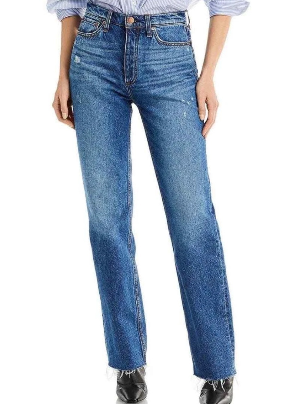 Rag & Bone Alex High Rise Straight Jean Ash Blue Size 24